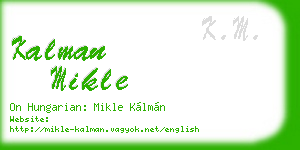 kalman mikle business card