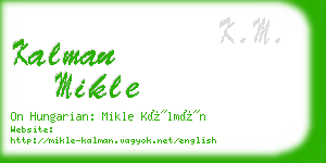 kalman mikle business card